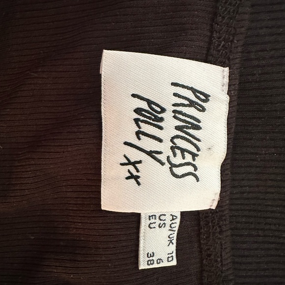 Princess Polly Long Sleeve Black Bodysuit Size 6 - Picture 2 of 2